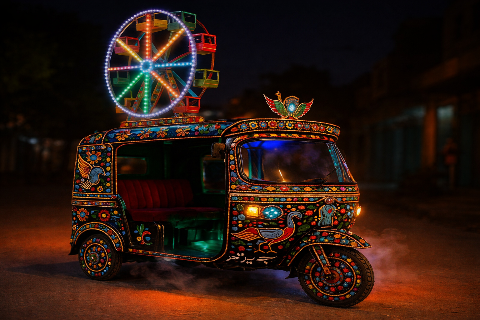 Colorful rickshaw ride experience in Agra